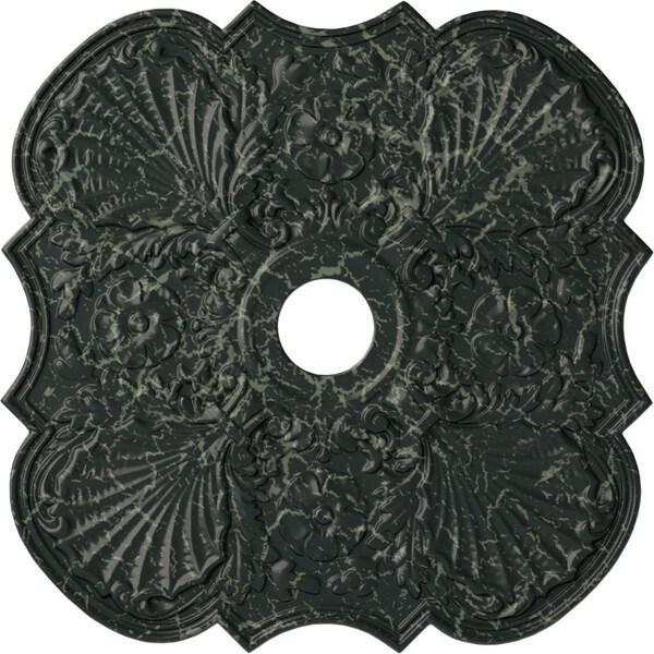 Ekena Millwork Flower Ceiling Medallion (Canopies up to 6 1/4"), 29"OD x 3 5/8"ID x 1 3/8"P, Painted Turtle Crackle CM29FWPTC - main